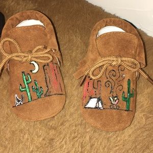 Brown baby moccasins
